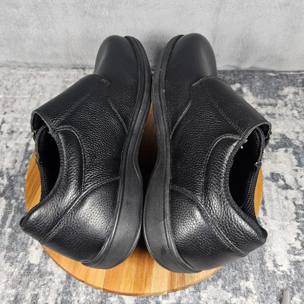 Orthofeet Broadway 510 Orthopedic Walking Shoes Black Leather Mens Size 10.5 4E